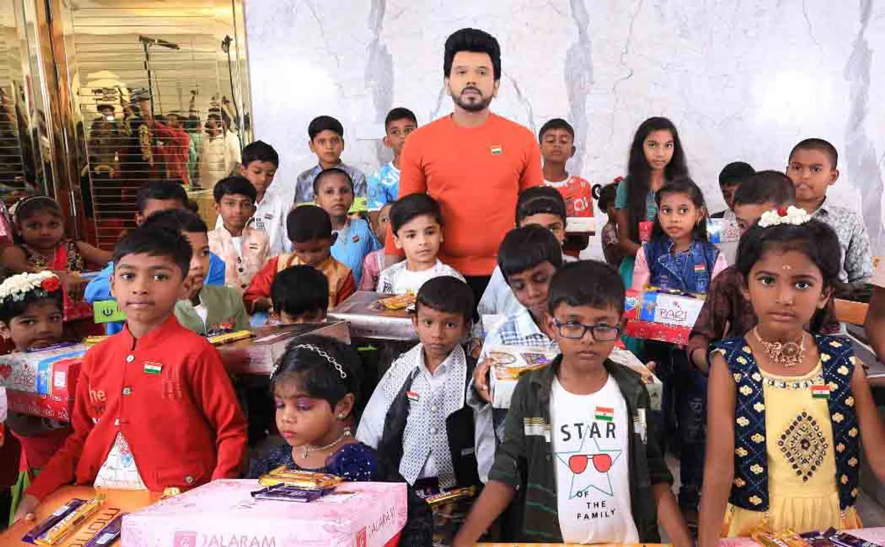  Legend Saravanan celebrated Independence Day with children